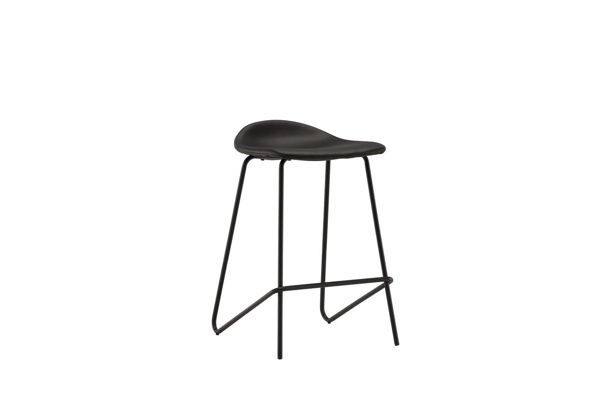 2-delige set - barkruk Georg in matzwart met PU zitting