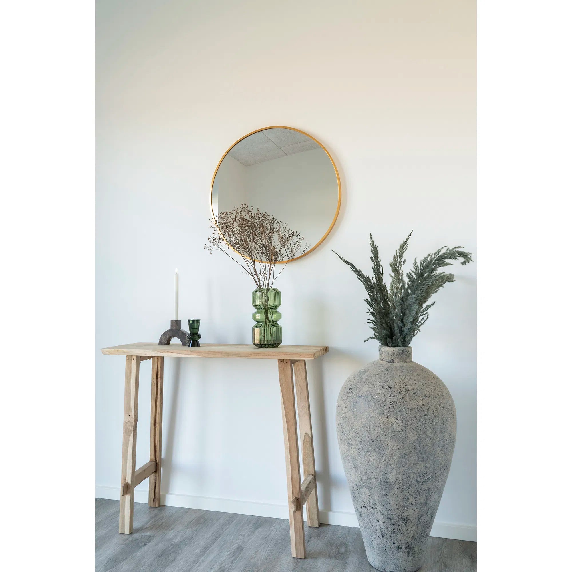 Vaas „Verdania“ in geribbeld groen glas