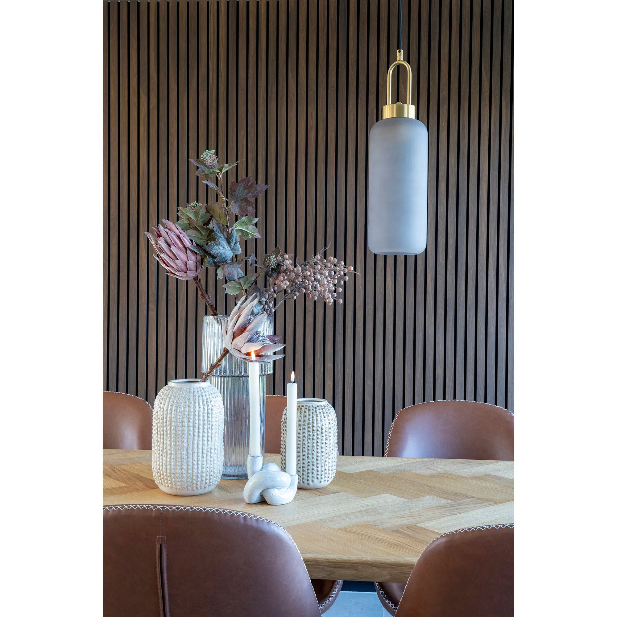 Vaas „Oliviera“ – rookbruin glas