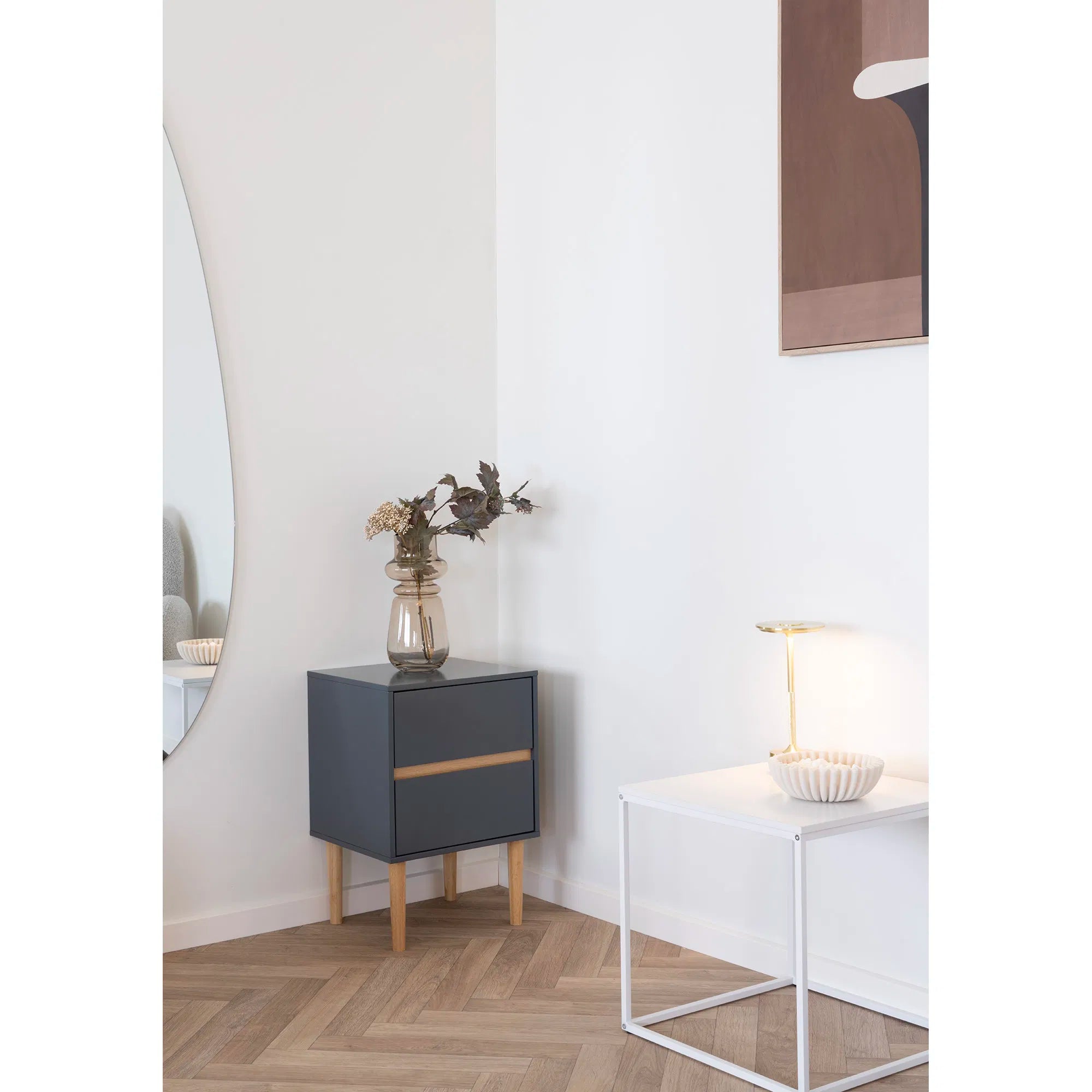 Vaas „Eleni“ – rookglas in zacht bruin