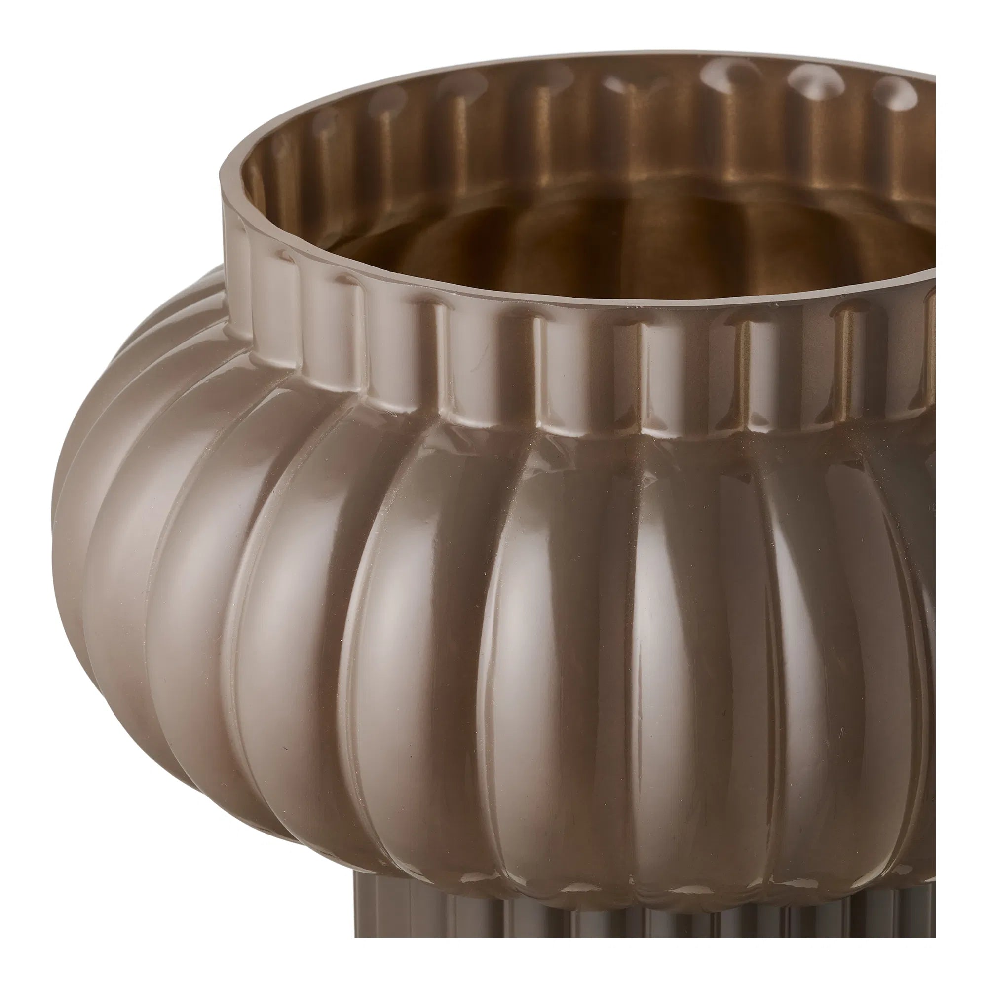 Vaas „Orion“ – mondgeblazen glas in Bruin