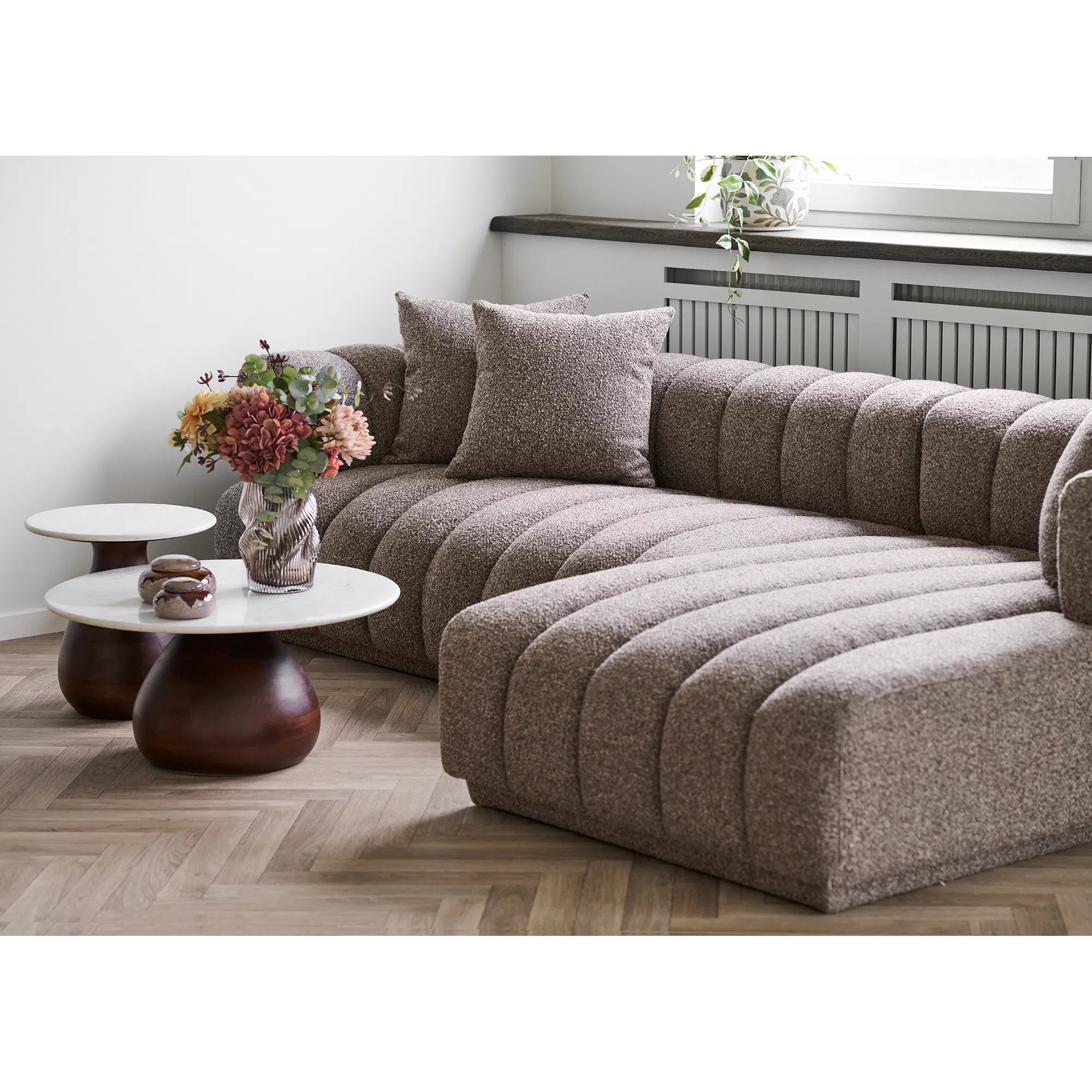 Vaas Salmira - elegante glazen vaas in bruin