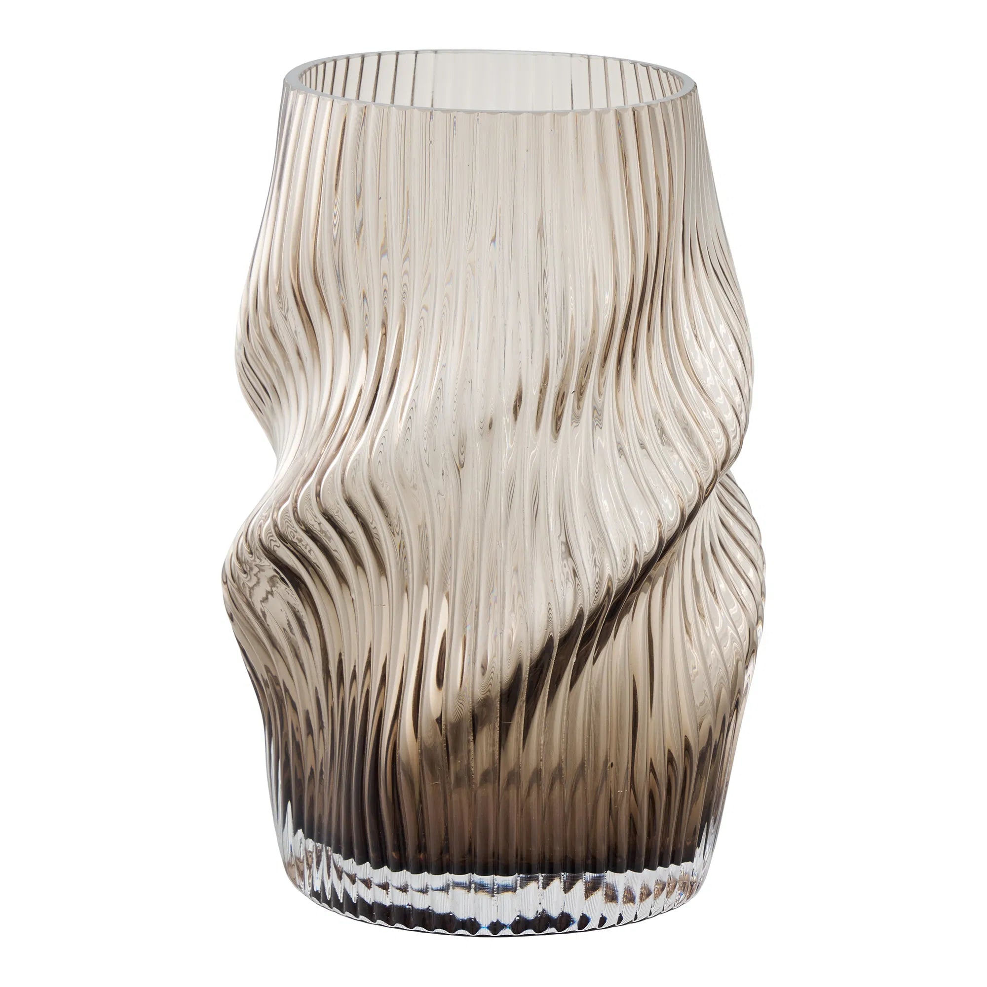 Vaas Salmira - elegante glazen vaas in bruin