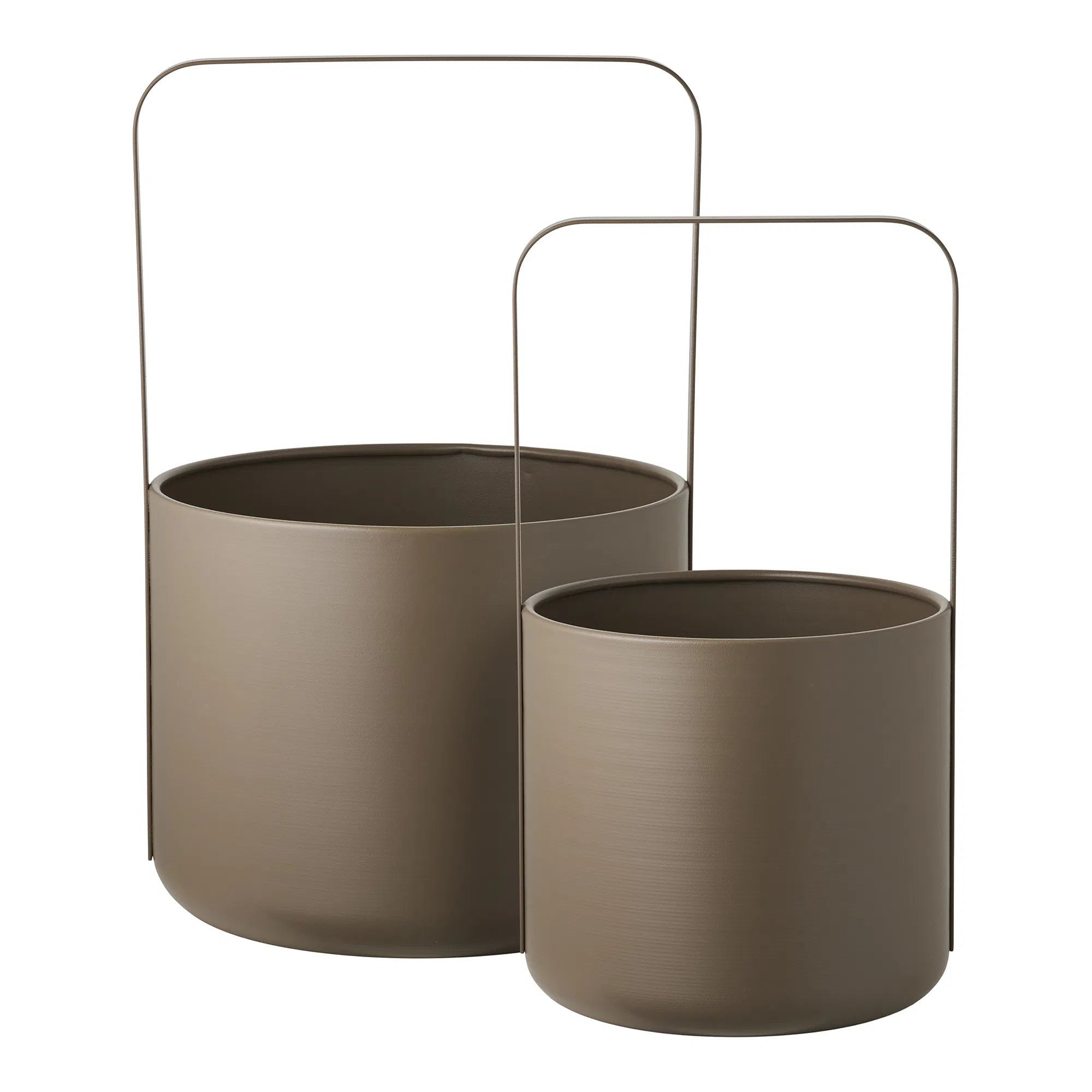 Bloempot „Arvion“ – set van 2 van bruin staal