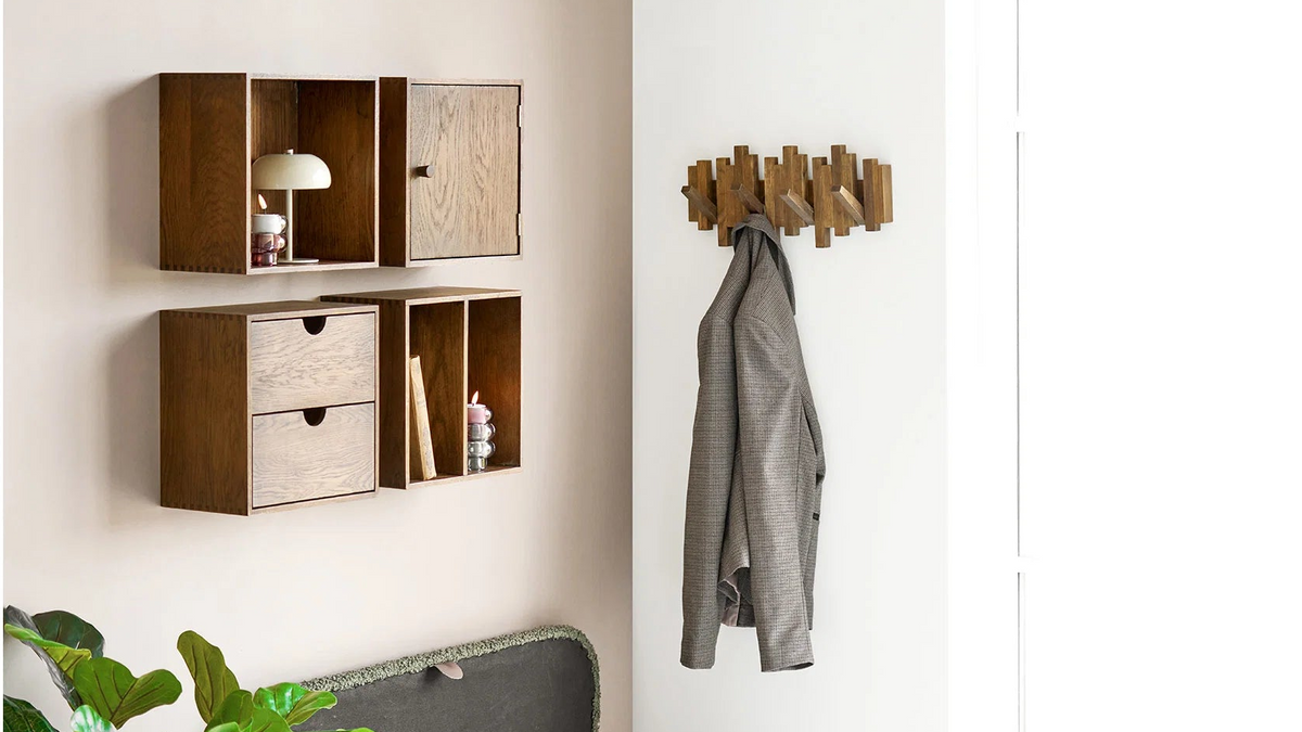 Kapstok Minimalistic - van donkerbruin eikenhout