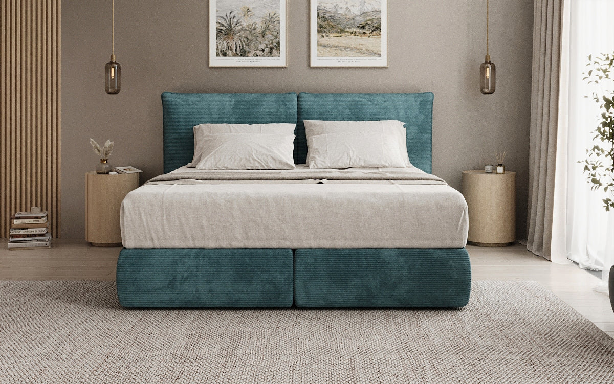 Boxspringbed Pillo in Ribstof