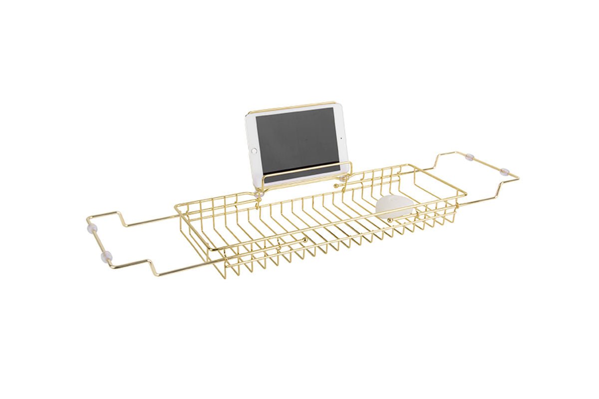 Badkuipplank Elara – Verstelbaar ontwerp van goudkleurig ijzer