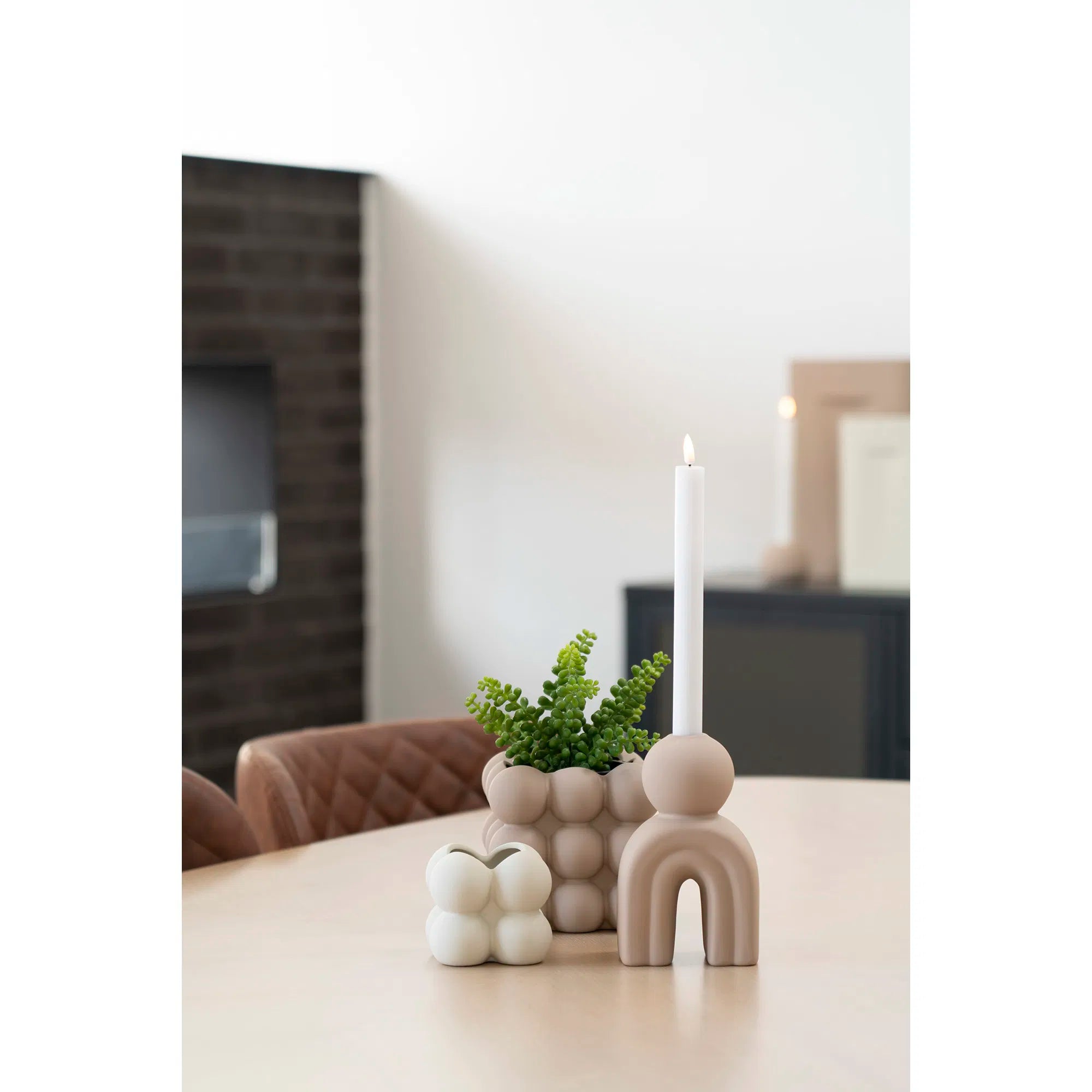 Kaarshouder „Arco“ – Keramiek in Bruin