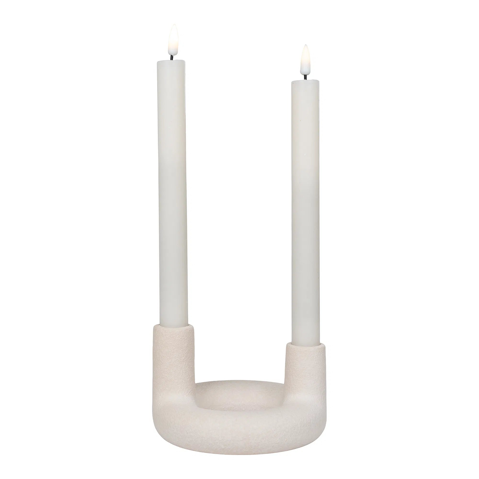 Kandelaar „Ceramo Duo“ – keramiek in Beige