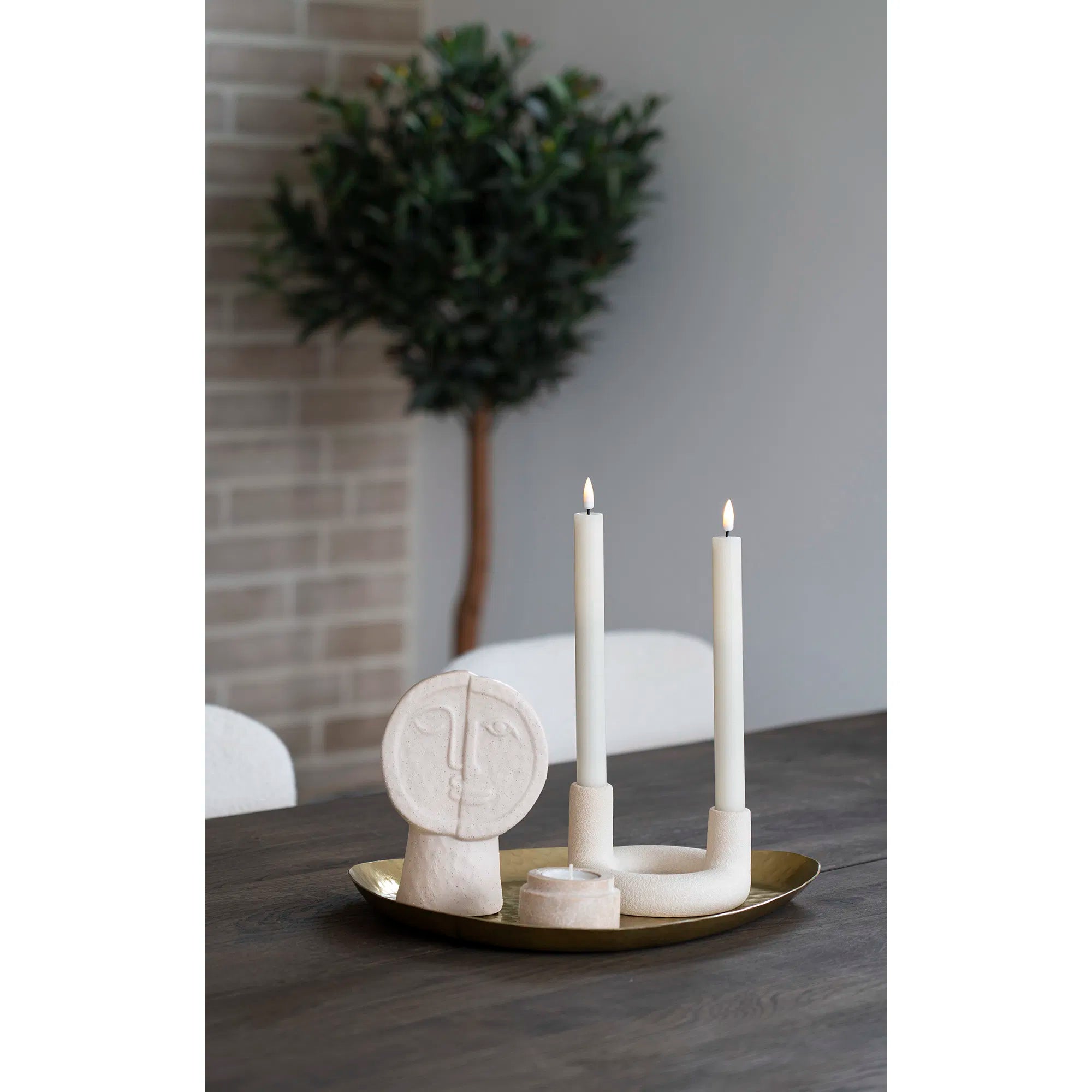 Kandelaar „Ceramo Duo“ – keramiek in Beige