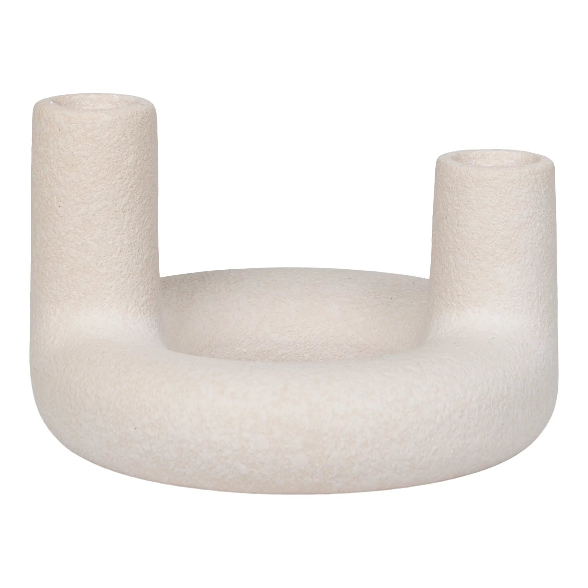 Kandelaar „Ceramo Duo“ – keramiek in Beige