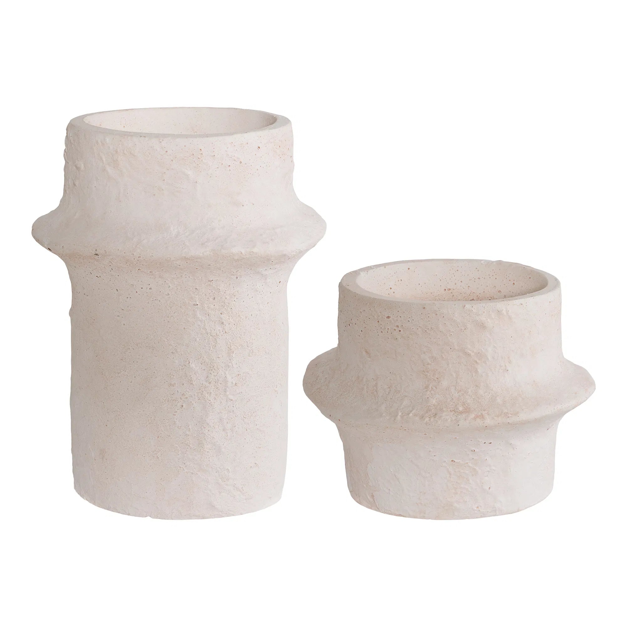 Kaarshouder-set „Bianco Duo“ – Cement in Wit