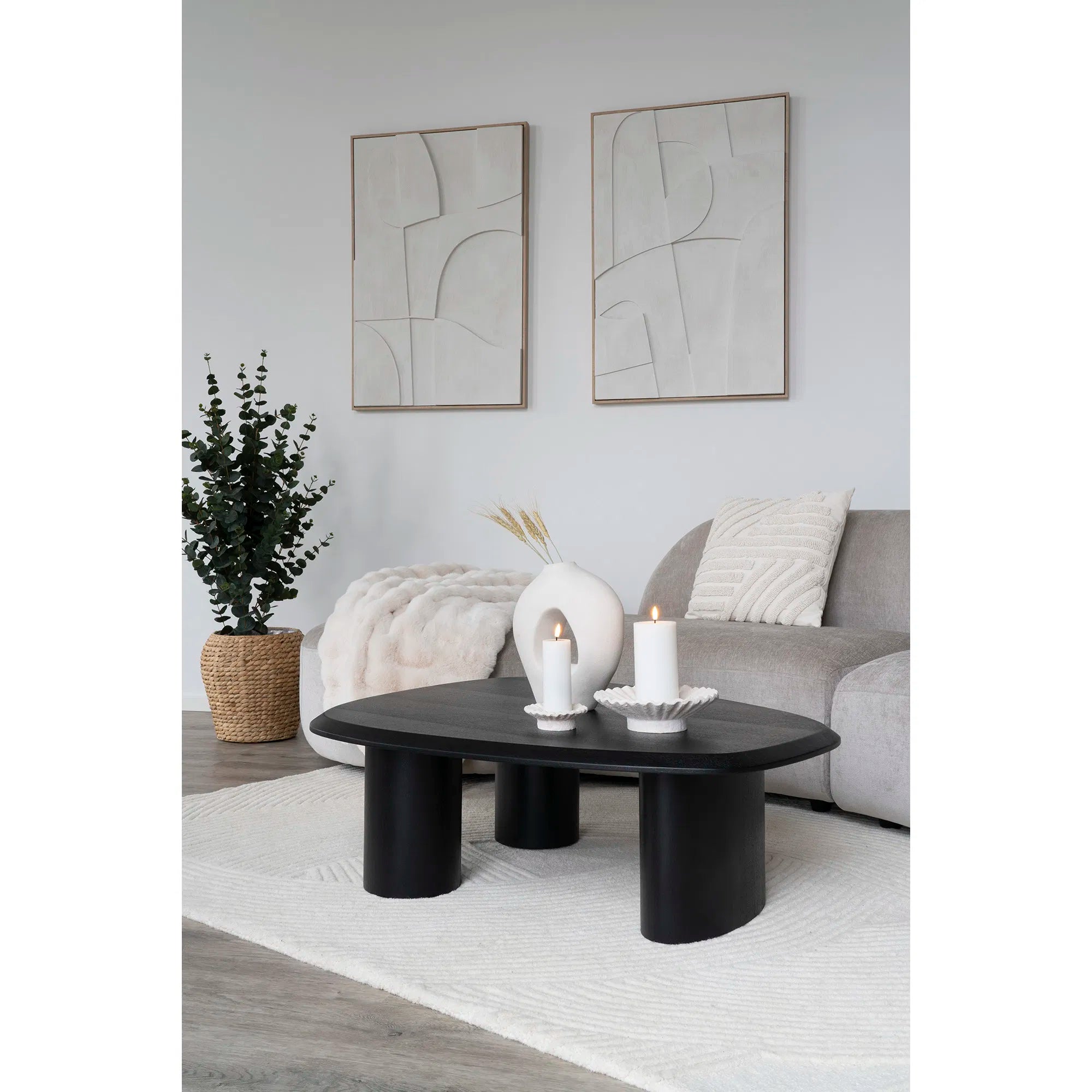 Kaarshouder-set „Fiorina Duo“ – Cement in Wit