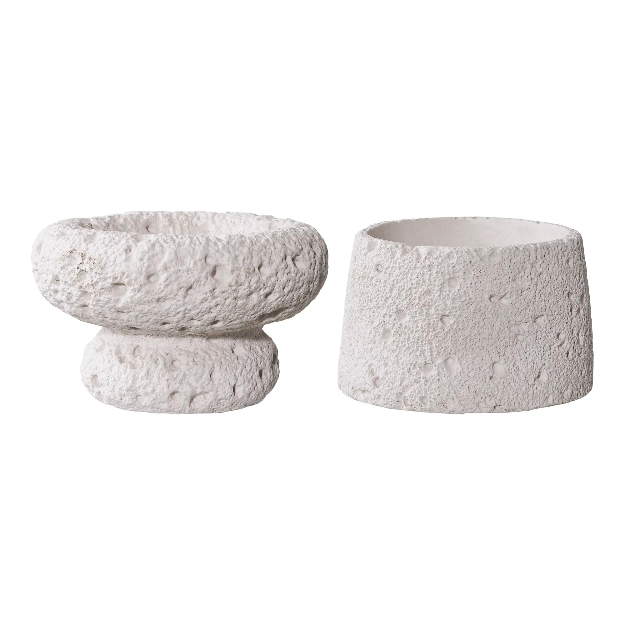 Kaarshouder-set „Lunaro Duo“ – Cement in Grijs