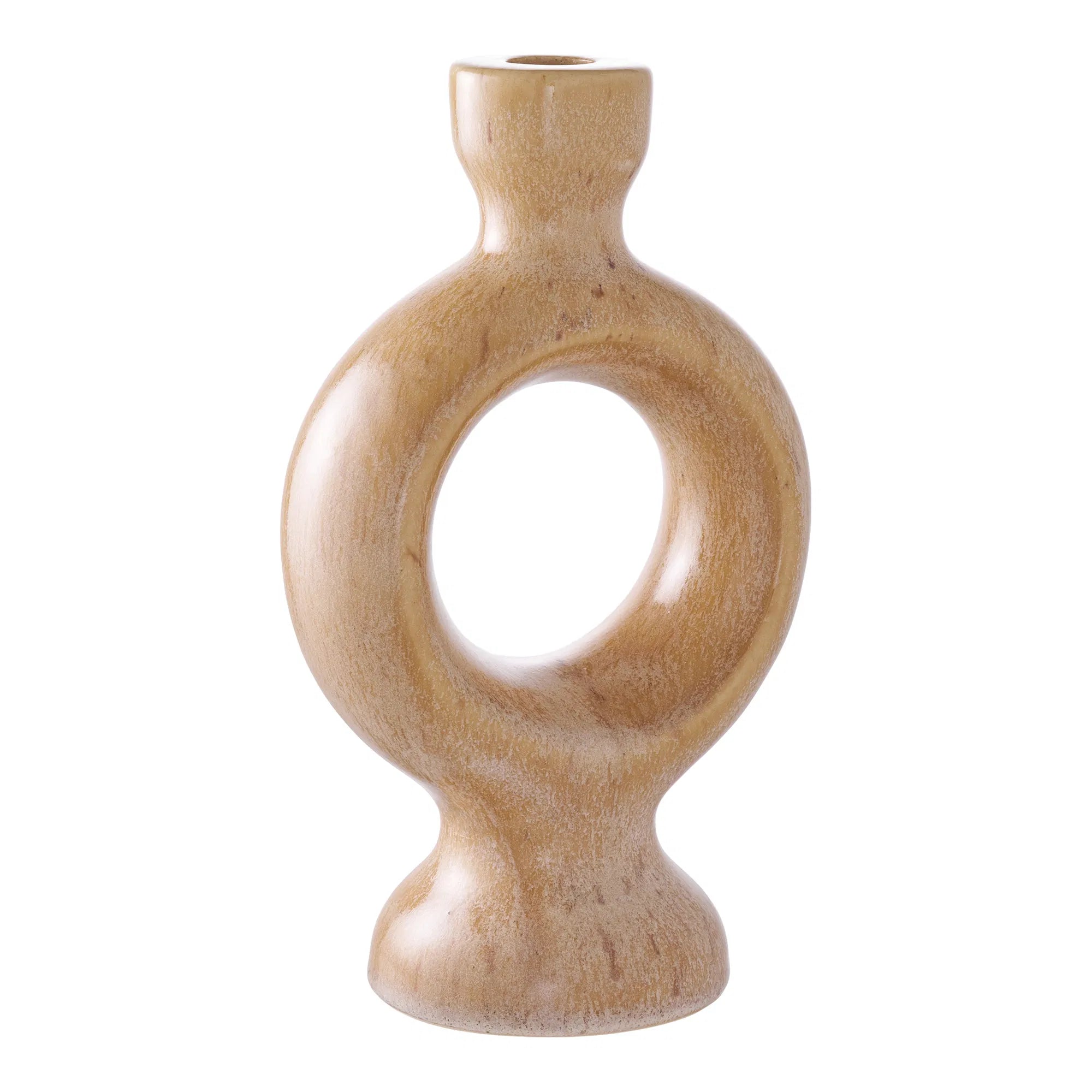 Kaarshouder-set „Anello Duo“ – keramiek in Bruin