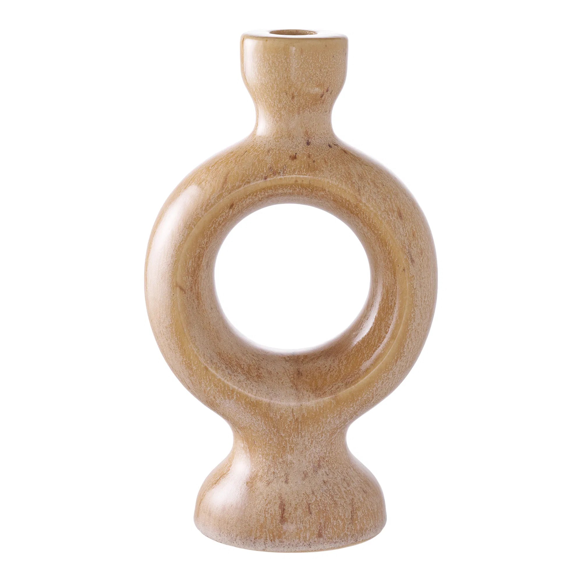 Kaarshouder-set „Anello Duo“ – keramiek in Bruin
