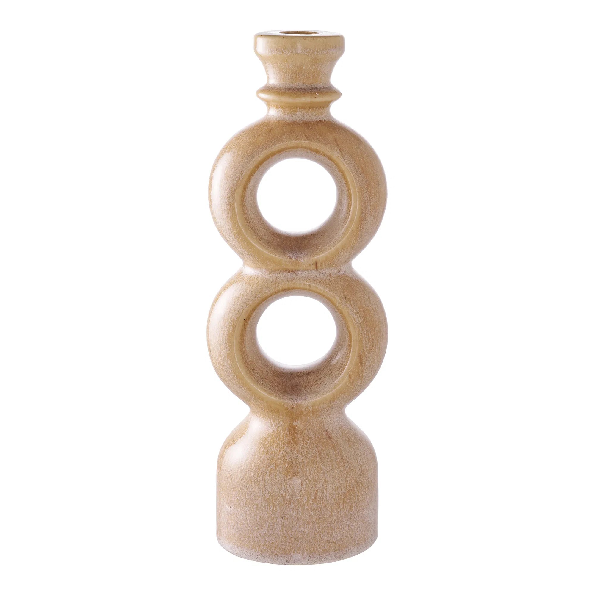 Kaarshouder-set „Anello Duo“ – keramiek in Bruin