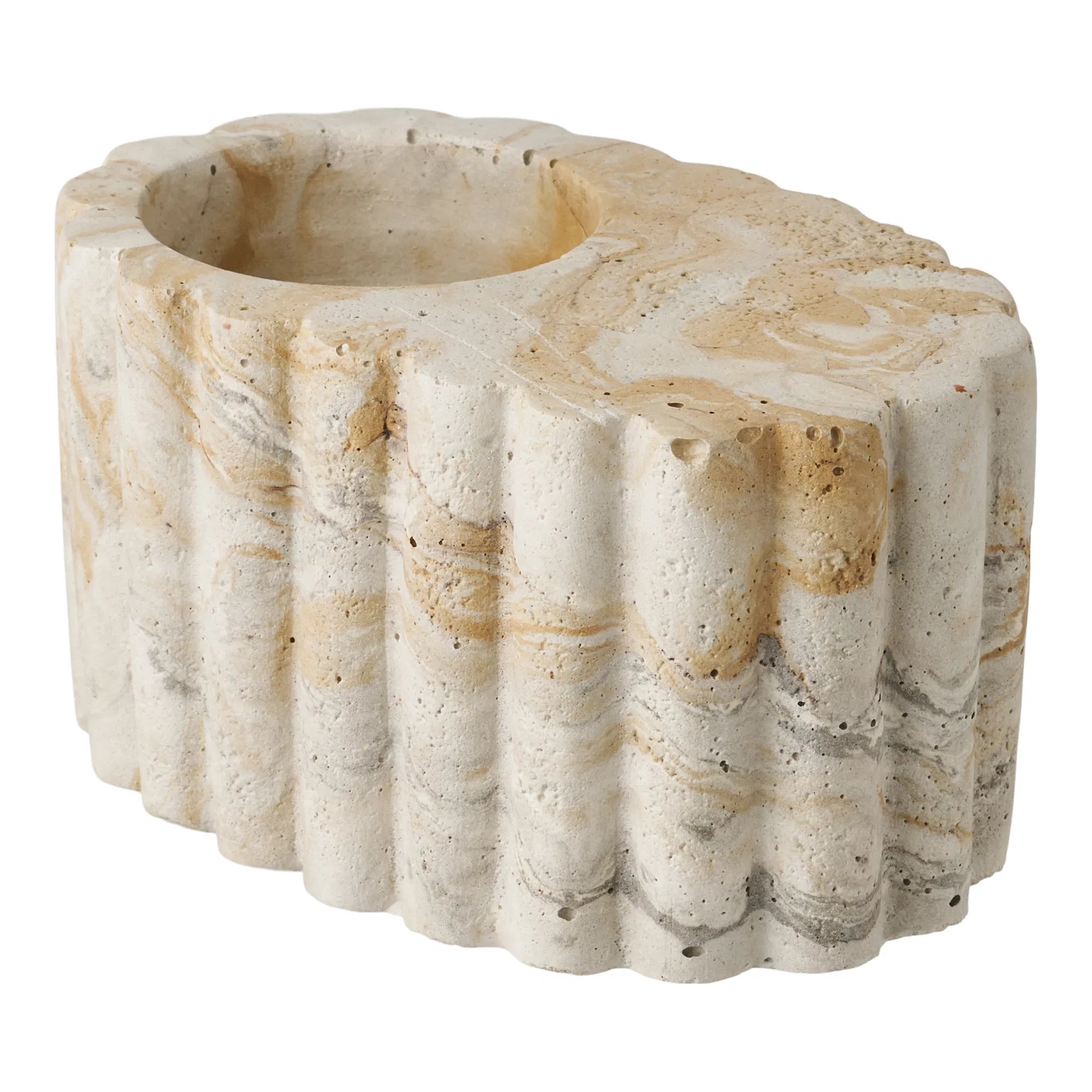 Kaarsenhouder „Cemento“ – Cement in Bruin/Beige