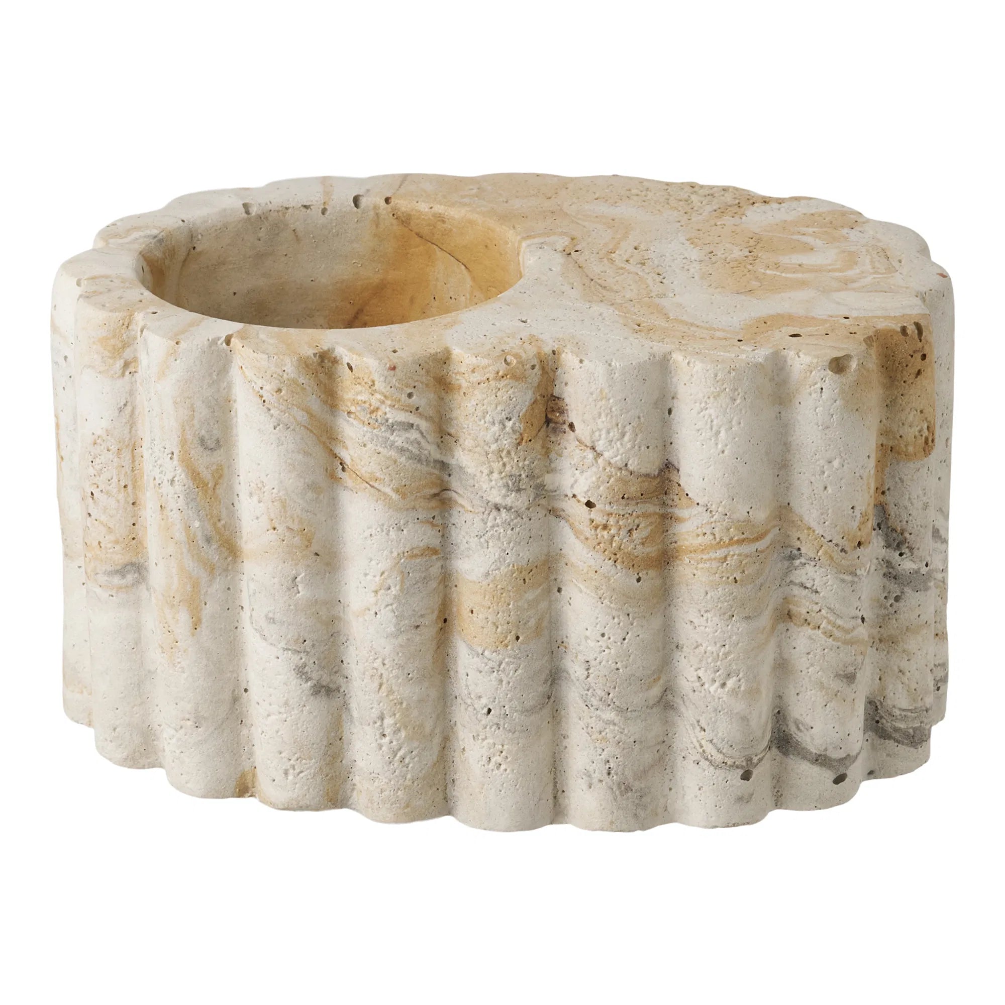 Kaarsenhouder „Cemento“ – Cement in Bruin/Beige