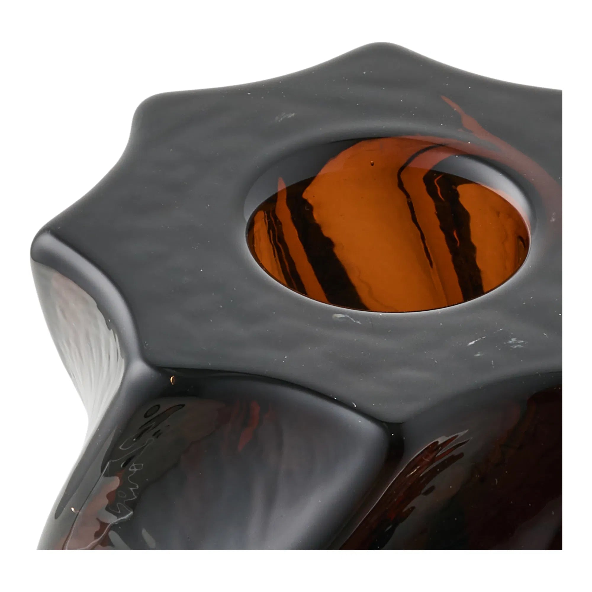 Kaarshouder-set „Smokaro“ – glas in rookbruin (2-delige set)