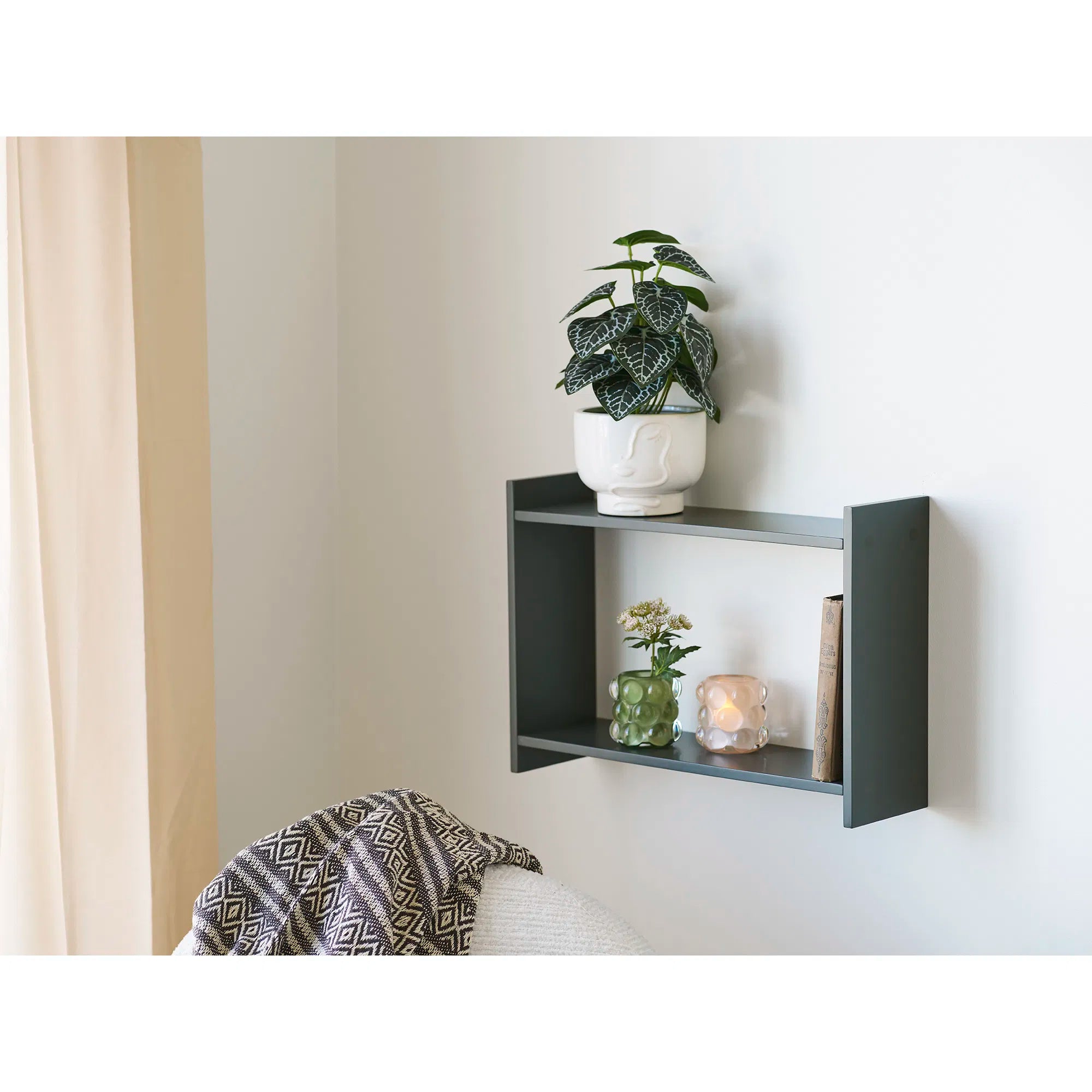 Kaarshouder-set „Bolla Duo“ – glas in Beige & Groen (2-delige set)