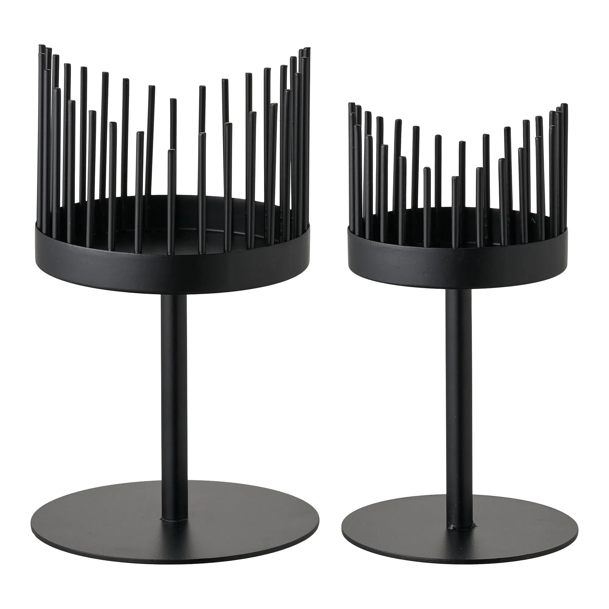 Kaarshouder-set „Cavallo Duo“ – staal in Zwart