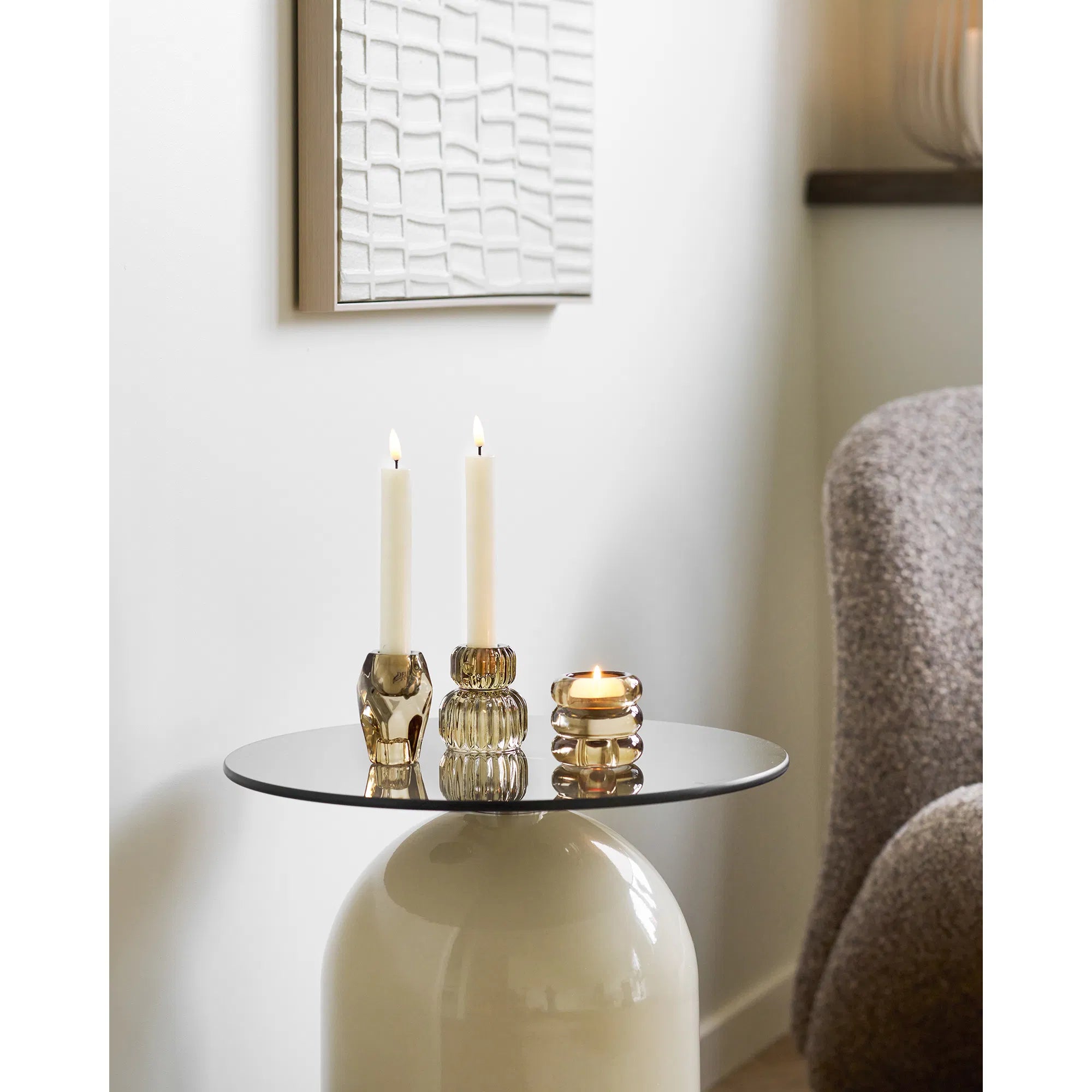 Kaarshouder Norviera – gemaakt van glas (set van 3)