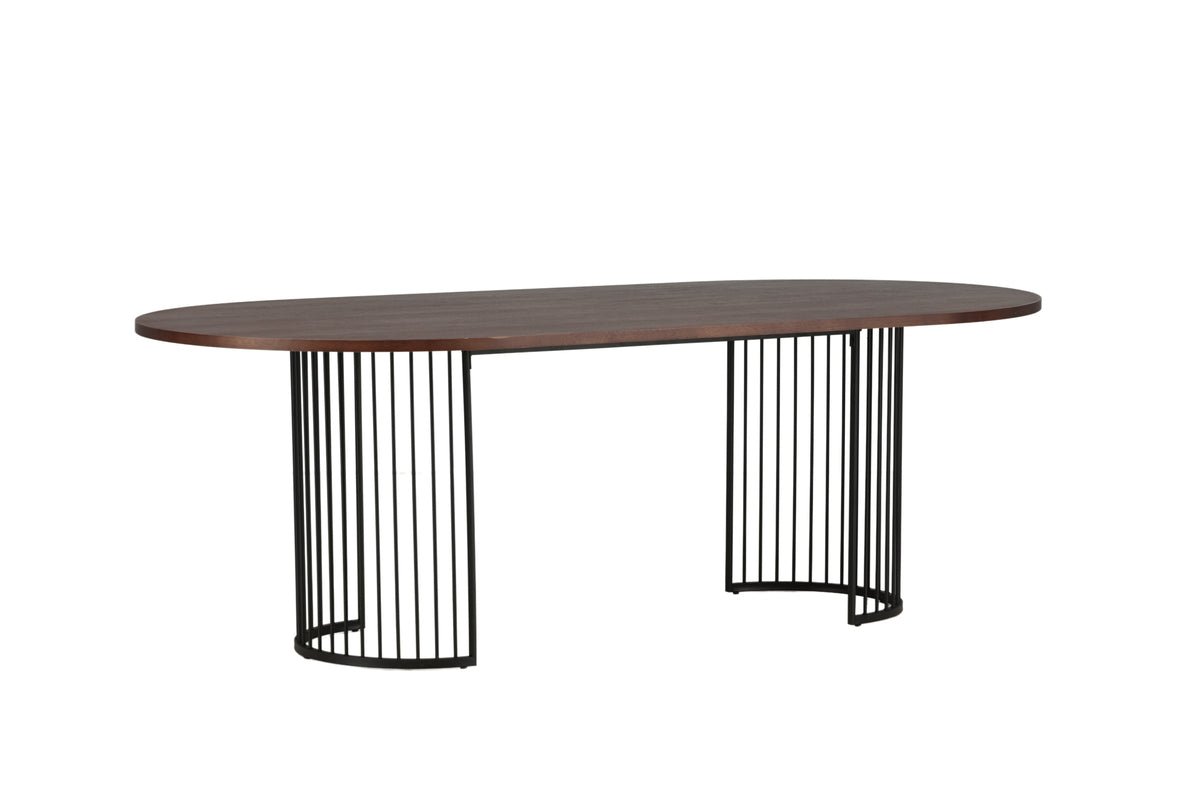 Eettafel Manolo - ovale eettafel met tafelblad in Zwart en walnoot