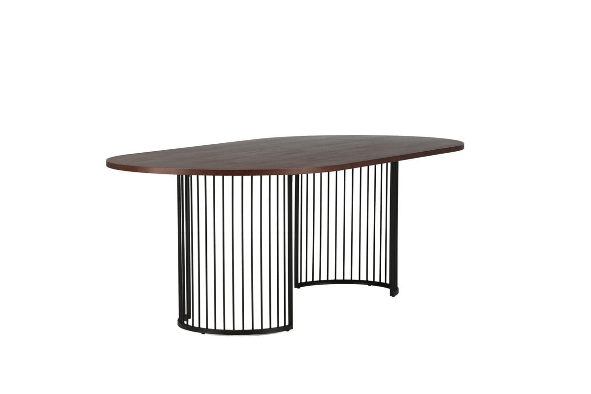 Eettafel Manolo - ovale eettafel met tafelblad in Zwart en walnoot