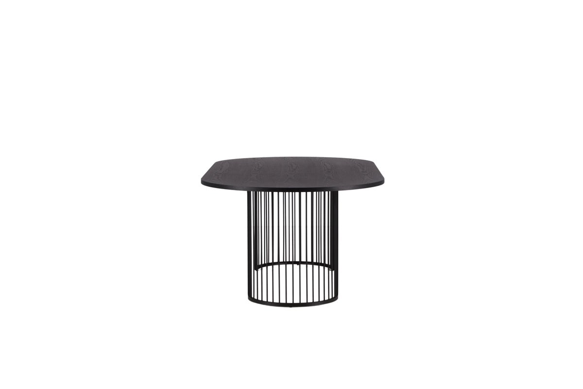 Eettafel Manolo - ovale eettafel met tafelblad in Zwart en walnoot