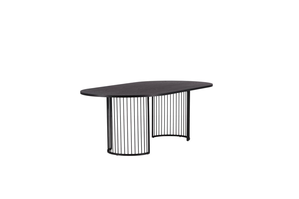 Eettafel Manolo - ovale eettafel met tafelblad in Zwart en walnoot