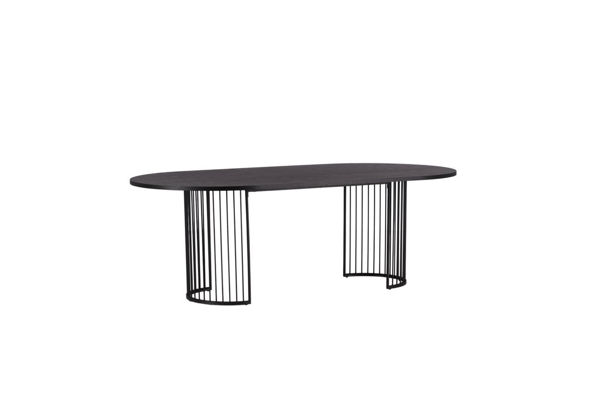Eettafel Manolo - ovale eettafel met tafelblad in Zwart en walnoot