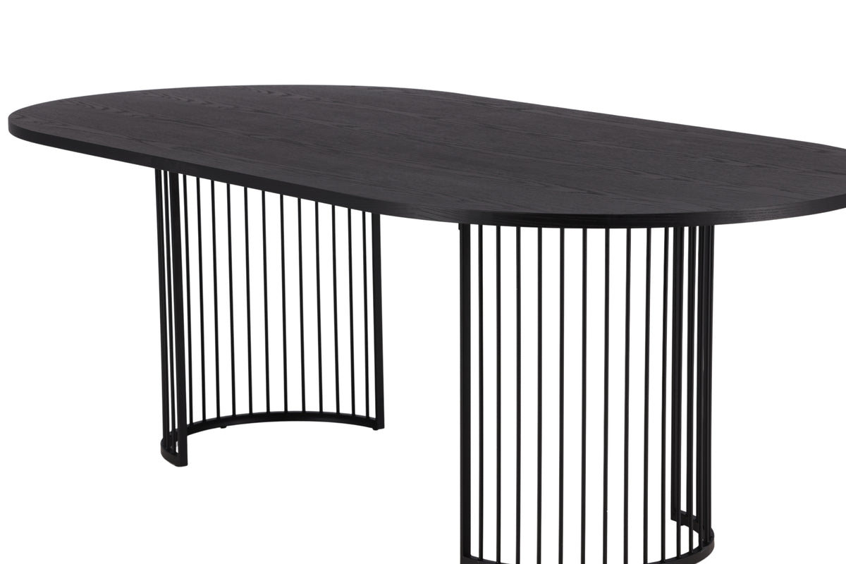 Eettafel Manolo - ovale eettafel met tafelblad in Zwart en walnoot