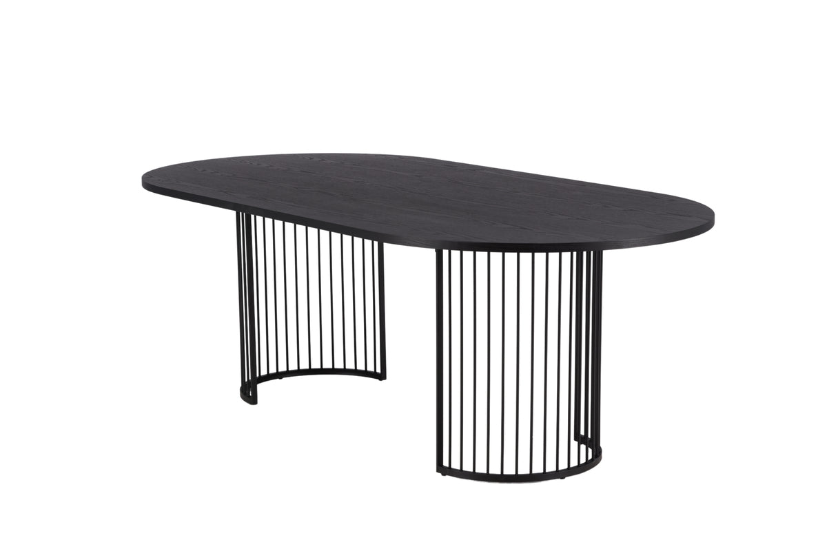 Eettafel Manolo - ovale eettafel met tafelblad in Zwart en walnoot