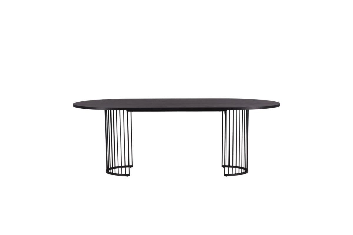 Eettafel Manolo - ovale eettafel met tafelblad in Zwart en walnoot