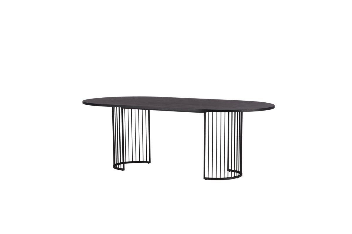 Eettafel Manolo - ovale eettafel met tafelblad in Zwart en walnoot