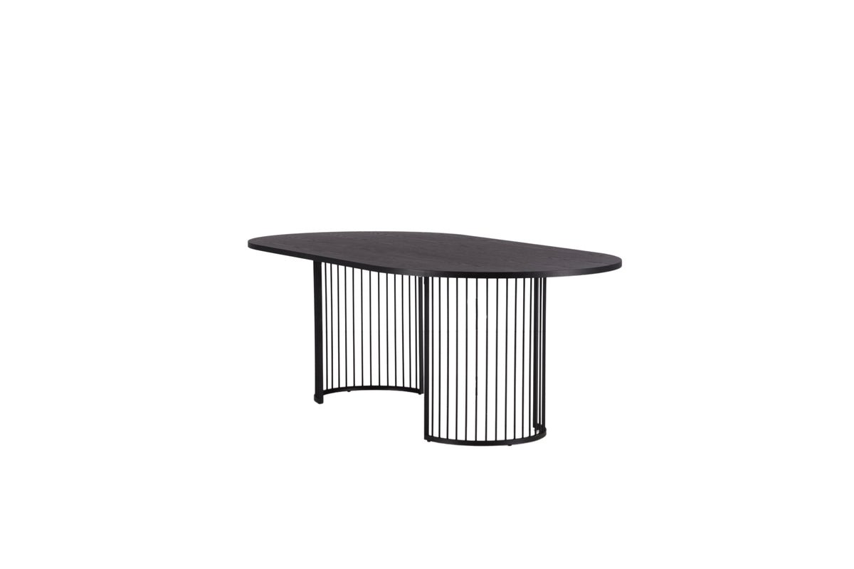 Eettafel Manolo - ovale eettafel met tafelblad in Zwart en walnoot