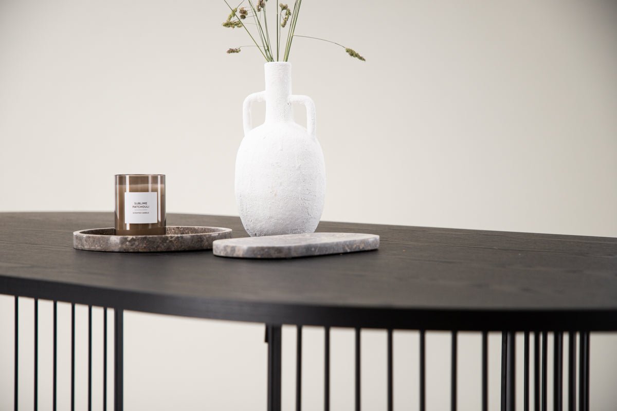 Eettafel Manolo - ovale eettafel met tafelblad in Zwart en walnoot