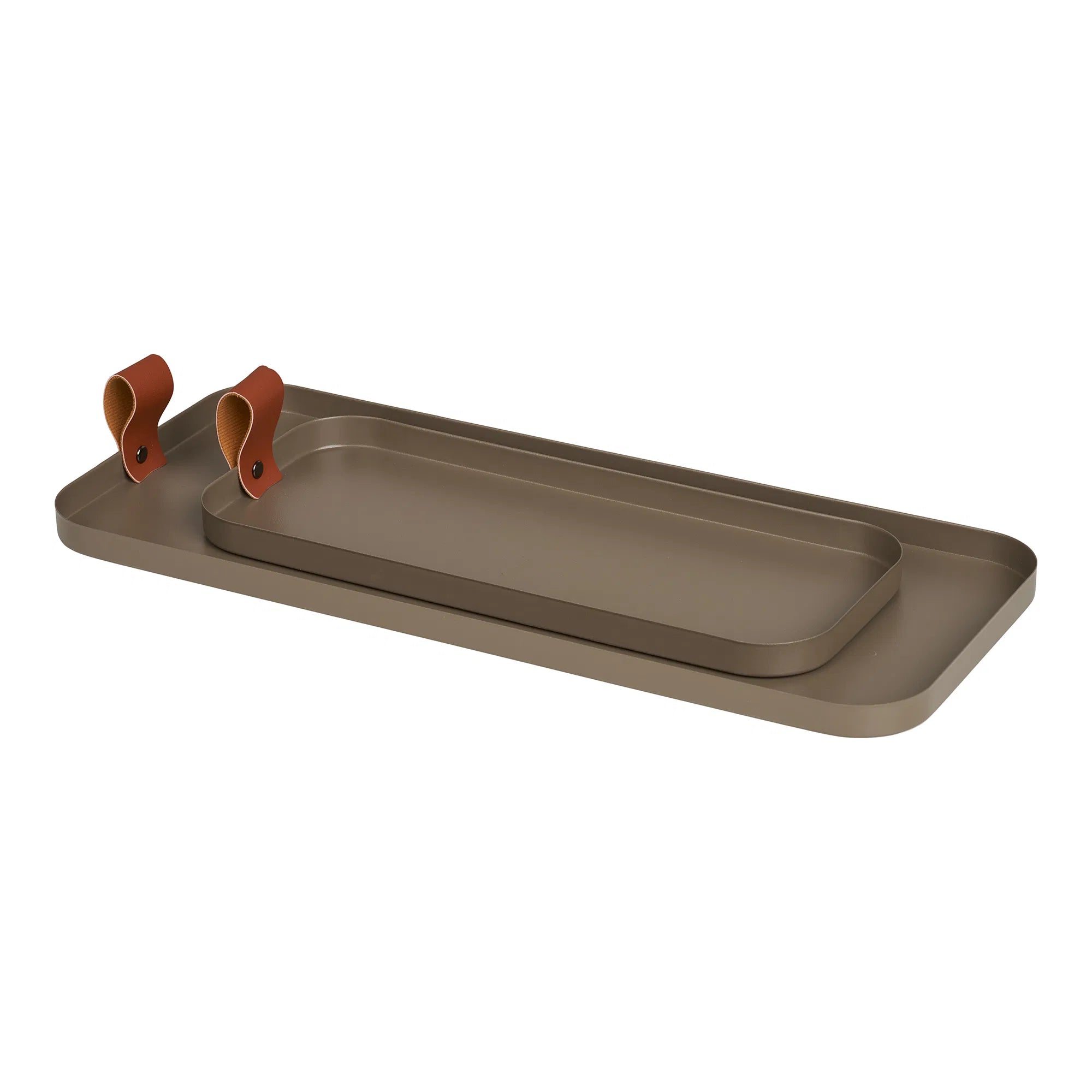Tablett-set „Arden“ – staal in Bruin, 2-delig set