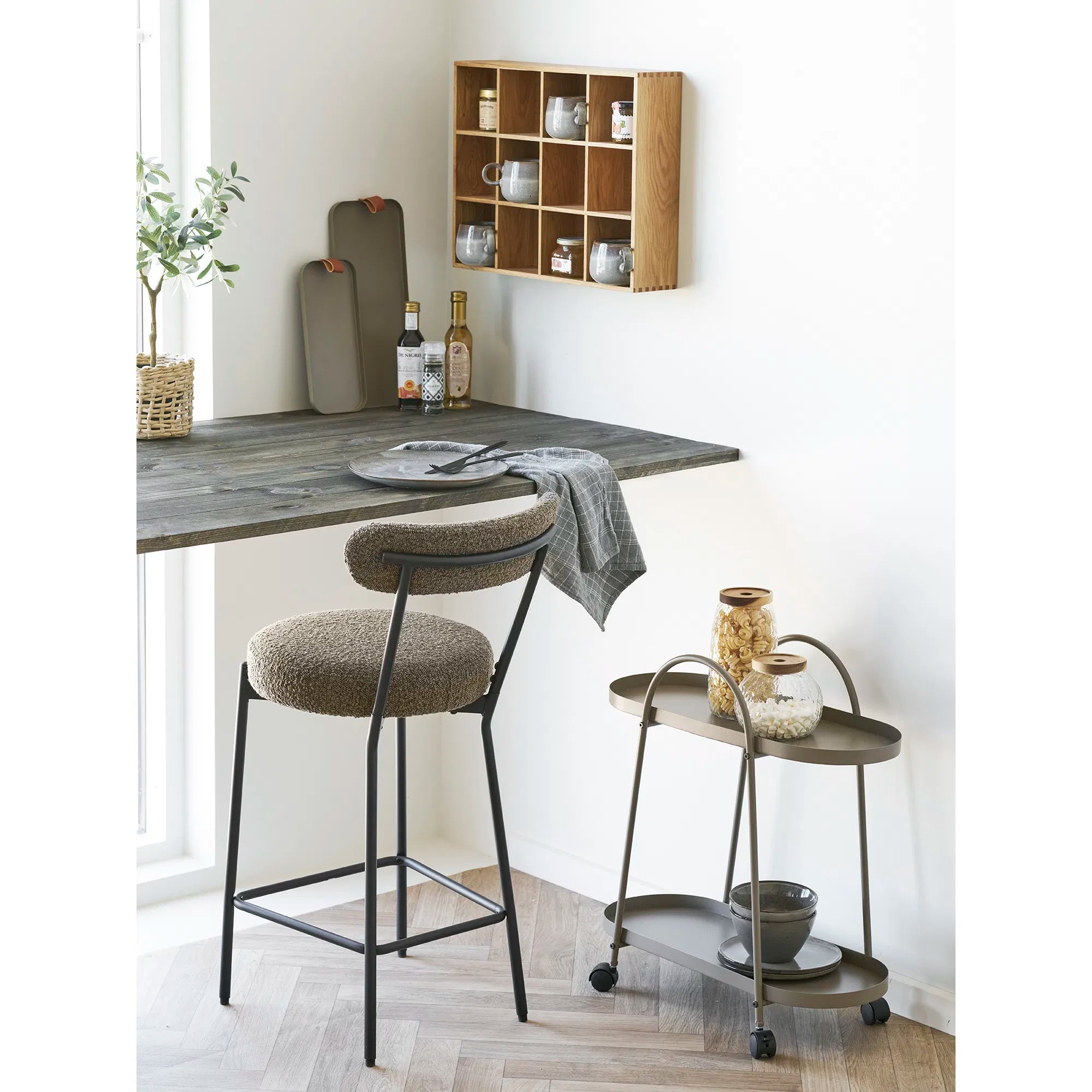 Tablett-set „Arden“ – staal in Bruin, 2-delig set