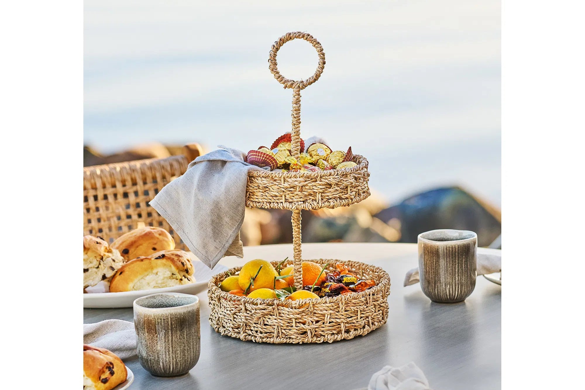 Dienblad Solvaina - Gevlochten ontwerp van zeegras