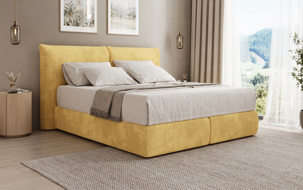 Boxspringbed Pillo in Ribstof