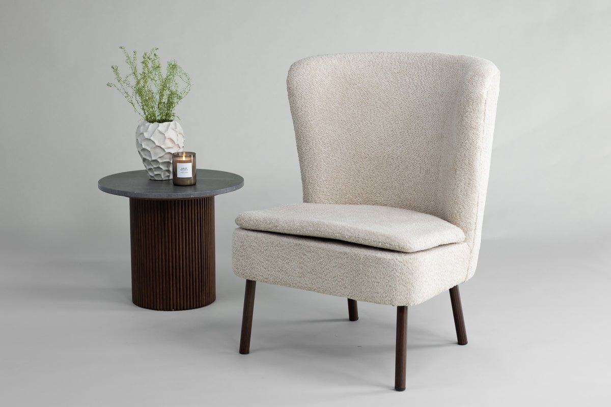 Fauteuil Hedwig - Met beige polyesterstof