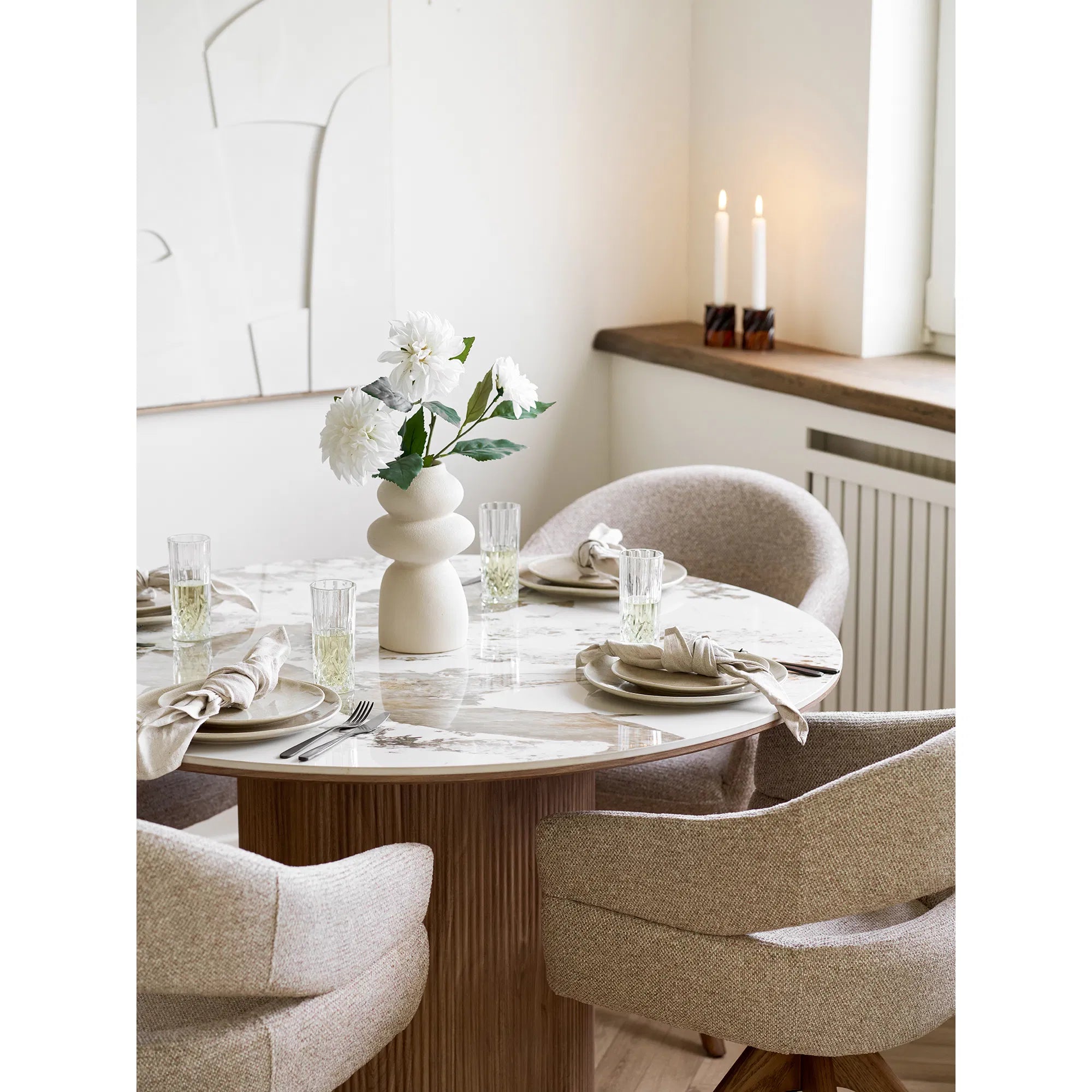 Teller Haviona – gemaakt van steengoed in beige (set van 4)