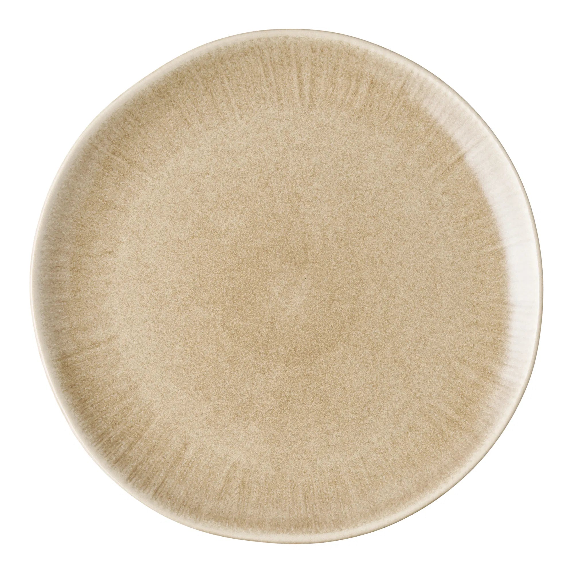 Teller Keldira – vervaardigd uit steengoed in beige (set van 4)