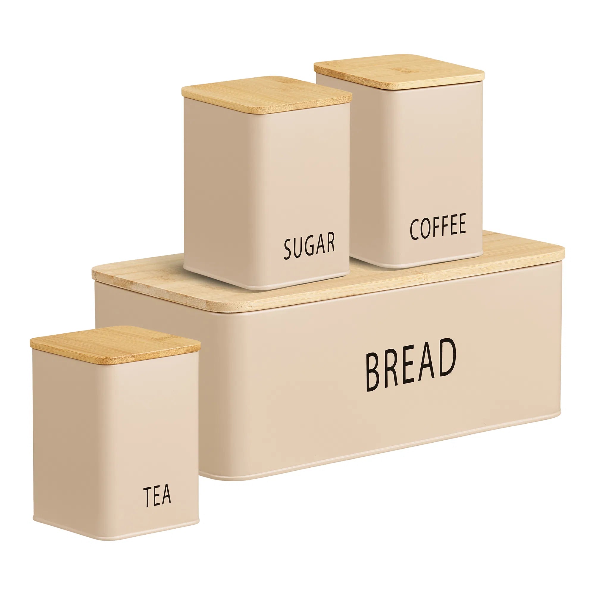 Brotbox Jorvella - van Metaal met bamboedeksel (4-delige set)