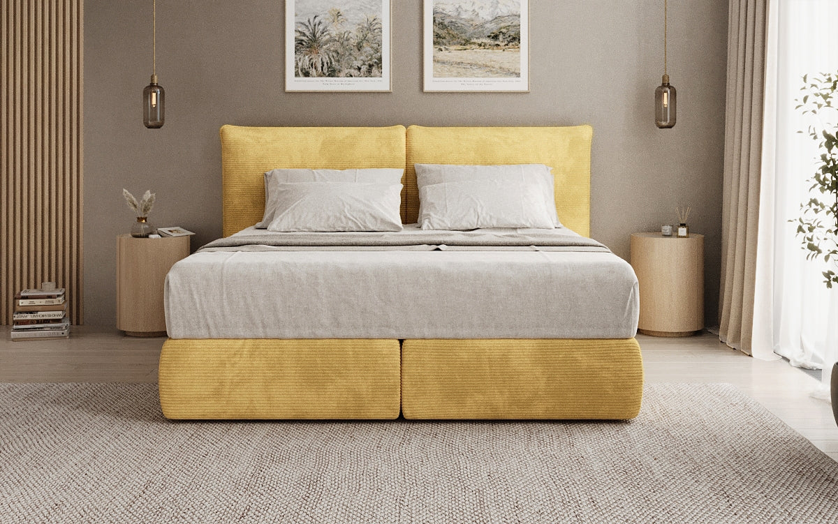 Boxspringbed Pillo in Ribstof