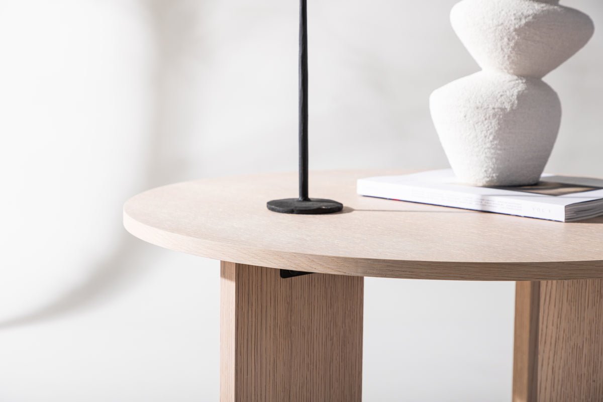 Salontafel Davinci - Ronde tafel met houtlook