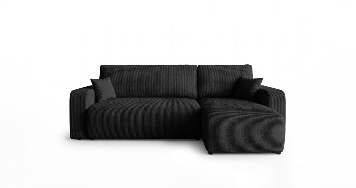 Designsofa Calva met slaap- en uitklapfunctie in Ribstof