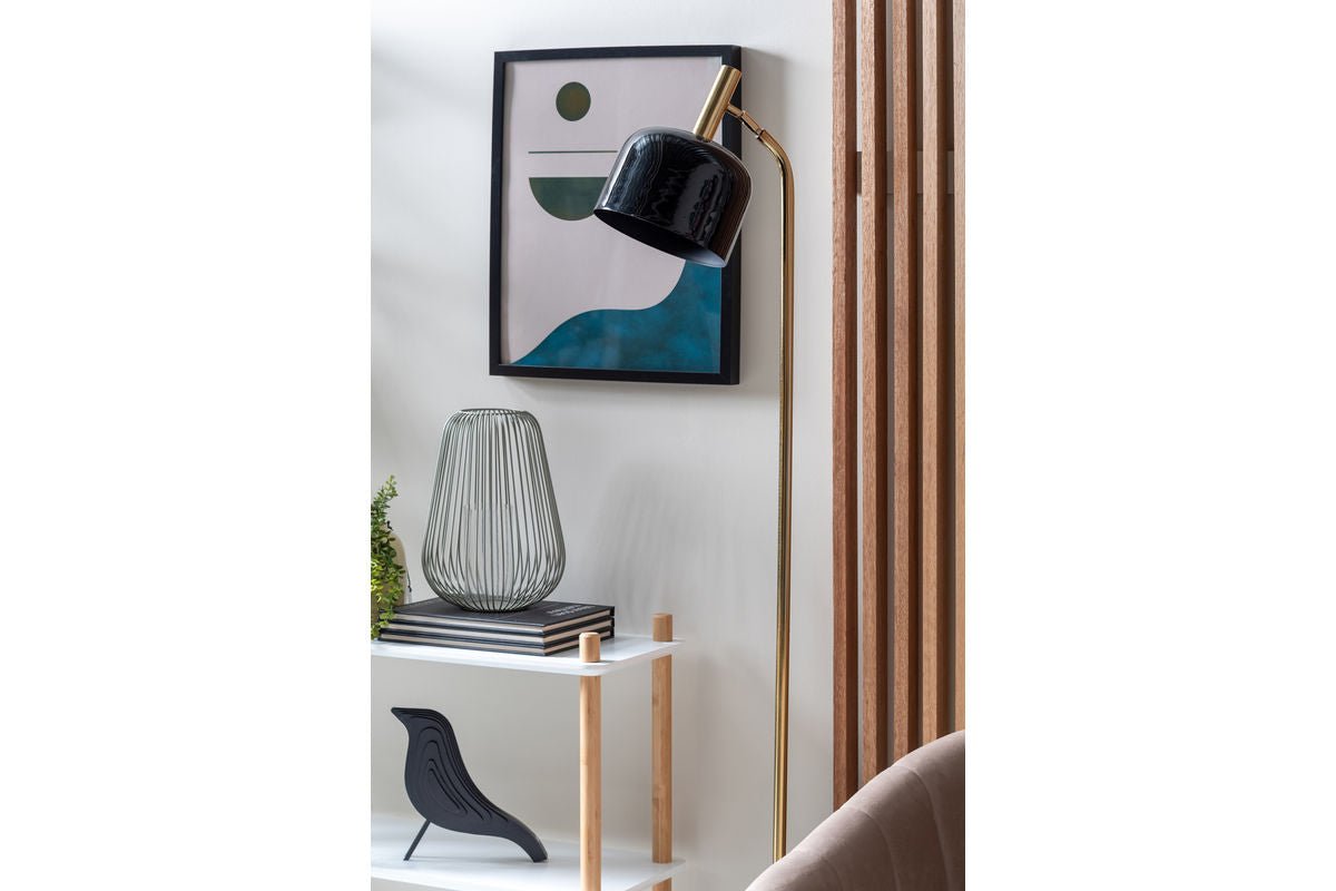 Staande lamp Norex – van ijzer met emaille coating